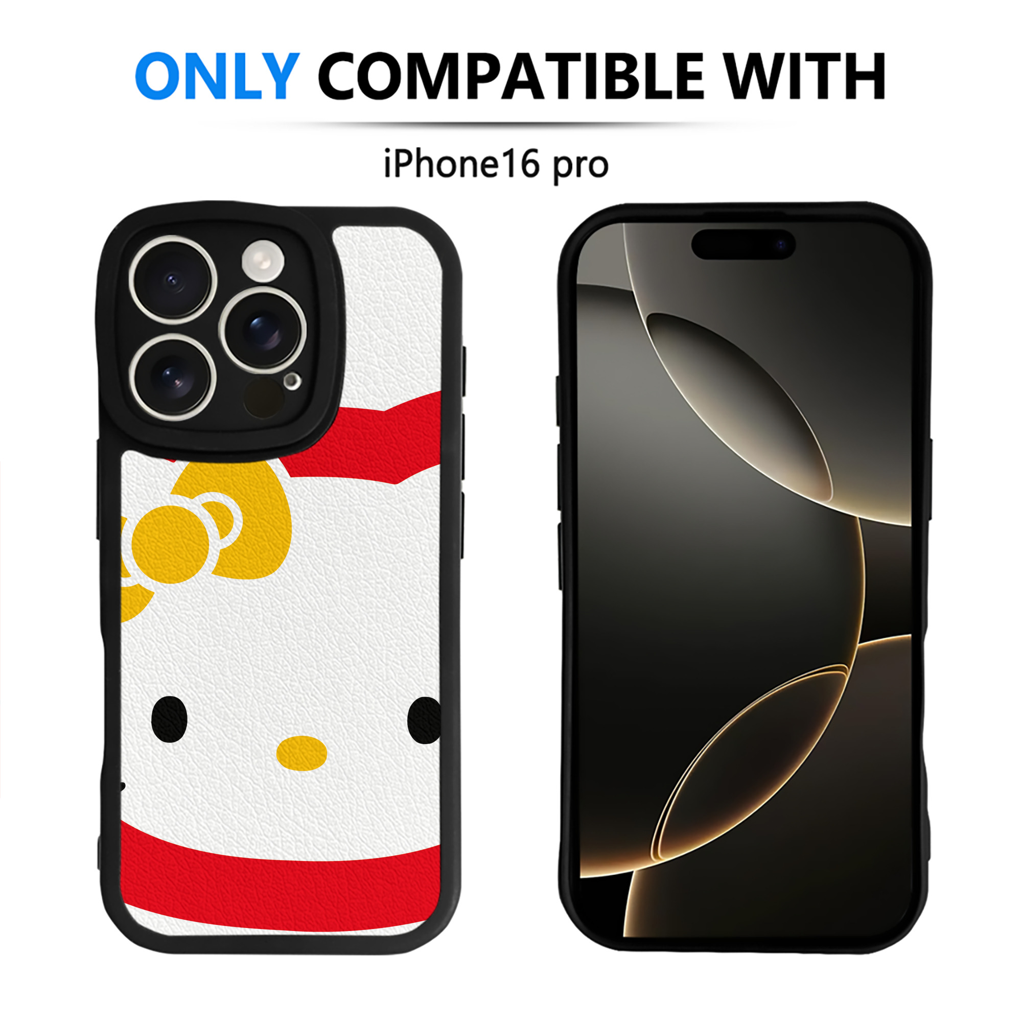 （画像用） Hello Kitty ハローキティ 【iPhone 16シリーズ対応】シリコンスマホケース（レザー調） 材質：シリコン